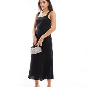 🌟 NEW BLACK LINEN MIDI DRESS
